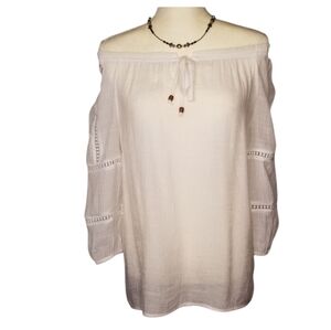 APT.9 White Sheer Top Sz S